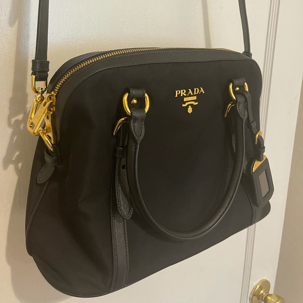 Prada Black Nylon and Leather Purse - Picture 2 of 16